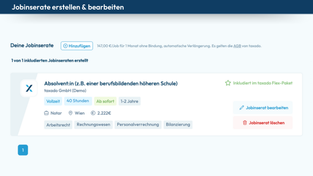 Jobinserate erstellen & bearbeiten