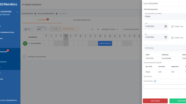 WISO MeinBüro Personal - Abwesenheitsverwaltung