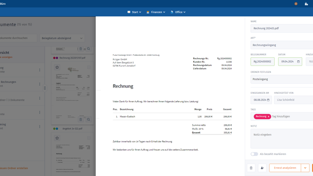 WISO MeinBüro Dokumente - Detailansicht (1)